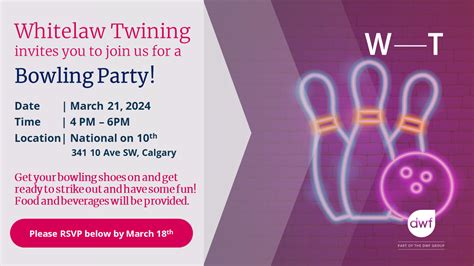 Whitelaw Twining S Calgary Office Invites You To A Bowling Party