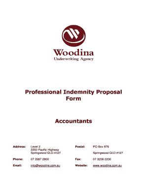 Fillable Online Professional Indemnity Proposal Form Accountants