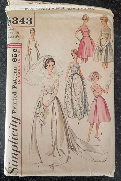 Vintage 1963 Simplicity Bridal Sewing Pattern Etsy Canada Wedding