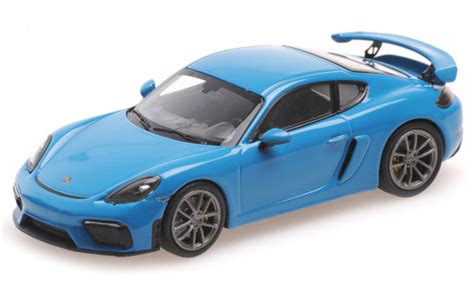 Modellino In Miniatura Porsche Cayman GT4 1 43 Minichamps 718 982 Blu