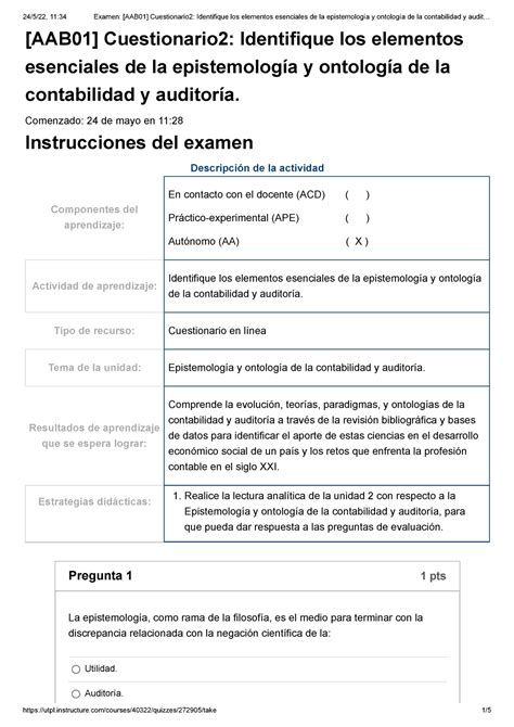 Examen AAB01 Cuestionario 2 Identifique Los Elementos Esenciales De