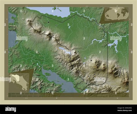 Alajuela Province Of Costa Rica Elevation Map Colored In Wiki Style