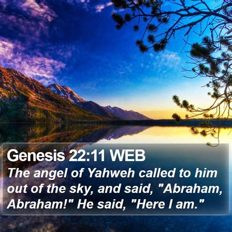 Genesis 2211 Web The Angel Of Yahweh Called To Him Out Of The Sky