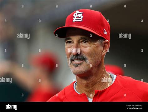 St Louis Cardinals Pitching Coach Mike Maddux Watches Against The