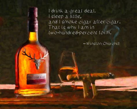 Cigar Art, Cigar Poster Whiskey Print Winston Churchill Quote Bourbon ...