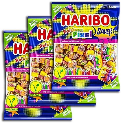 3 Er Set Haribo Rainbow Pixel Sauer 3 X 160 G Amazon De Lebensmittel