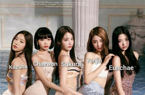 Le sserafim photo with their names 🤞♥️ | Kpop girl groups, Kpop ...