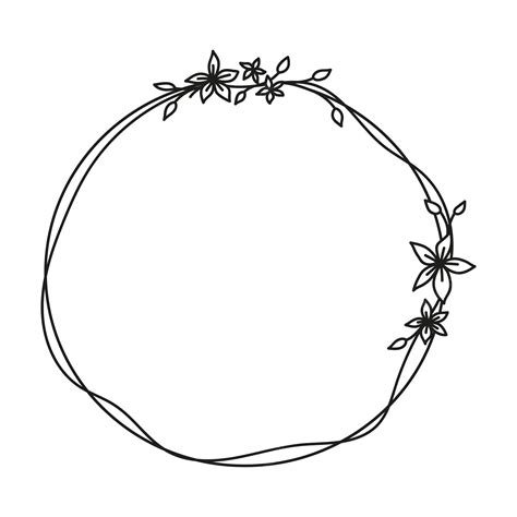 Premium Vector Hand Drawn Round Frame With Floral Elements