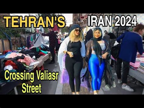 Iran Attractive Women Walking In Valiasr Street Passing By