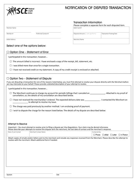 Fillable Online Notification Of Disputed Transaction PDF Fax Email