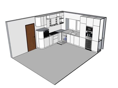 Mod Lisation De La Cuisine Blanche Dans Sketchup Dans Autocad