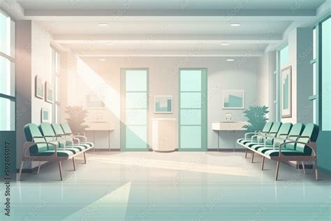 Modern Hospital Or Clinic Lobby Interior Design With Registration