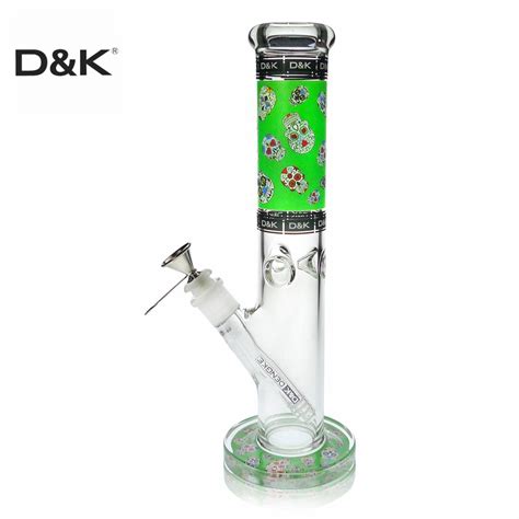 Dandk Straight Glass Bong With Splash Guard Dandk Smoking Set