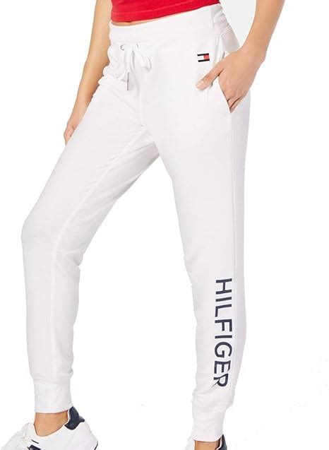 Amazon Tommy Hilfiger Women S Sport Logo Jogger Sweatpants White