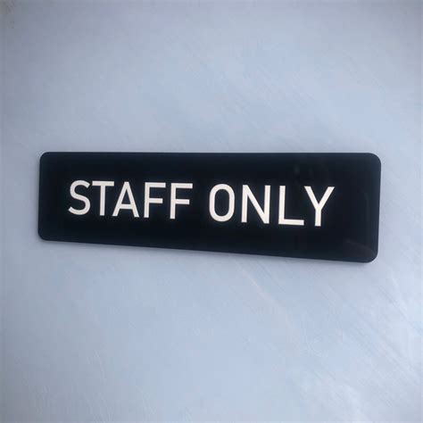 Staff Only Writing Acrylic Sign Staff Only Acrylic Sign Shopee