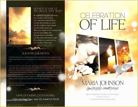 Celebration Of Life Template Free Download Of Fresh Free Celebration
