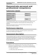 Bsbmgt Assessment Docx Assessment Task Organisation Bsbmgt