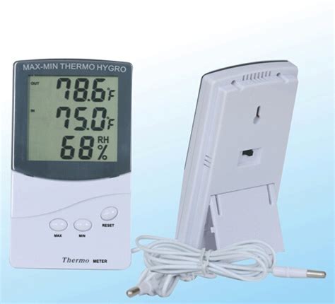 LCD Display Digital Thermometer Hygrometer With Dual Sensors Indoor