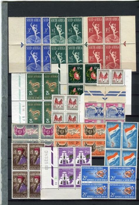 South Africa S Early Pictorial Marginal Mint Mnh Blocks Fine Lot