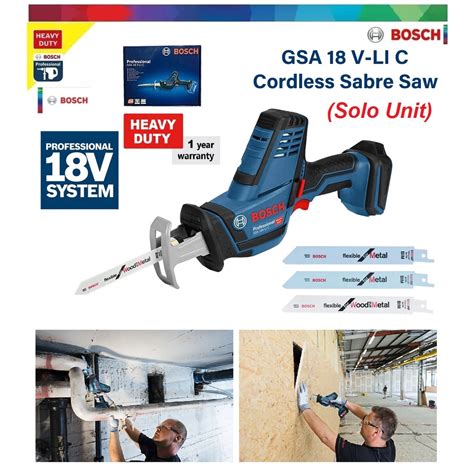 Bosch Gsa V Li C Professional Cordless Sabre Saw Solo Unit Shopee