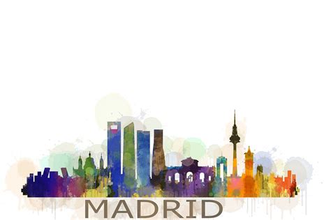 Madrid Cityscape Skyline | Custom-Designed Illustrations ~ Creative Market