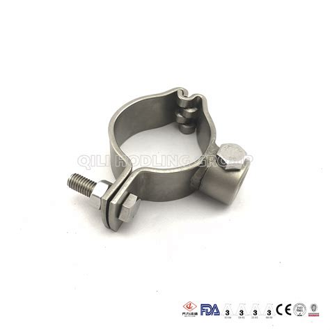 L Sanitary Stainless Steel Pipe Holder Customized China Tri