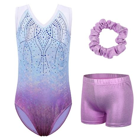 Baohulu Gymnastics Leotards Sets For Girls Sparkle One Piece Sleeveless