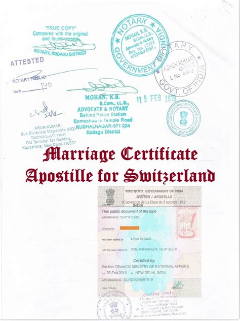 Marriage Certificate Apostille Switzerland Attestation Switzerland Embassy