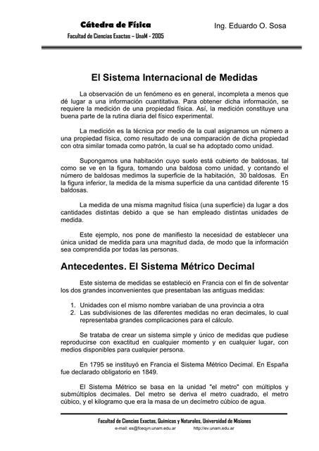 El Sistema Internacional de Medidas Física I Unam 2005 FCEQyN