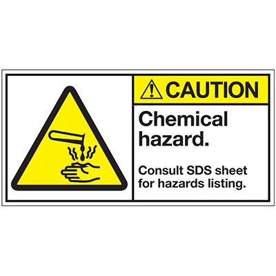 ANSI Warning Labels Caution Chemical Hazard Emedco Emedco