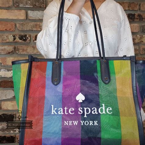 Kate Spade Bags Kate Spade Ella Extra Large Rainbow Mesh Tote Bag