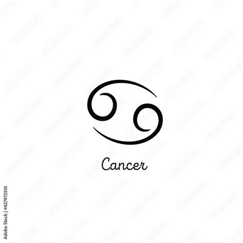 Hand Drawn Cancer Zodiac Illustration Simple Line Cancer Zodiac Icon Tattoo Cancer Zodiac