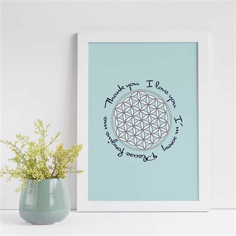 Flower Of Life Ho Oponopono Printable Postcard And Poster Ho