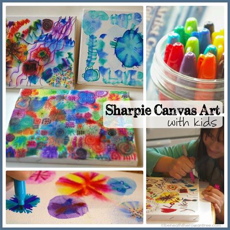 Beneath The Rowan Tree Sharpies On Canvas Diy Art Craft With Kids