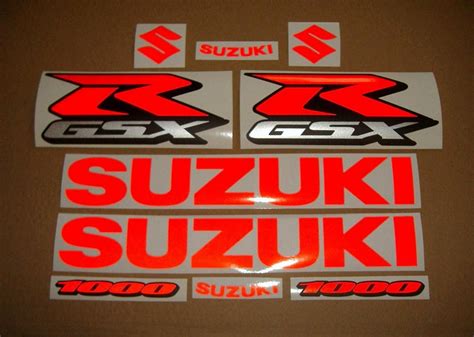 Suzuki Gsxr 1000 Reflective Red Decals Set Glow In The Dark Moto