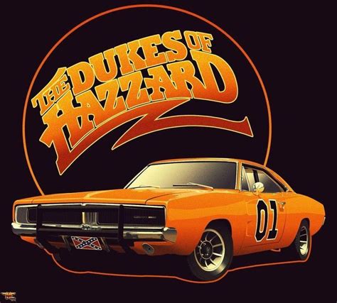 An Orange Muscle Car With The Words The Dukes Of Hazard On It