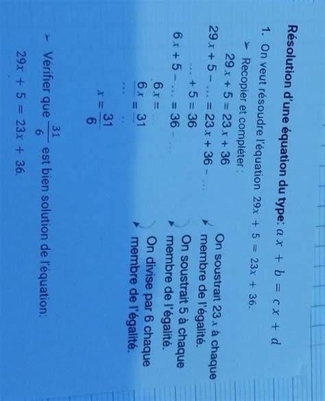 Résolution d une équation du type ax b cx d 1 On veut résoudre