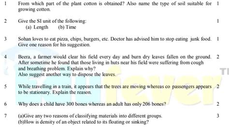 [updated] Cbse Class 6 Science Question Papers 2024 25 Session In Pdf