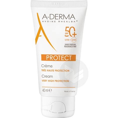 Crème solaire visage très haute protection SPF50 sans parfum peaux