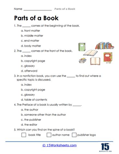 Parts Of A Book Worksheets 15 Worksheets Library