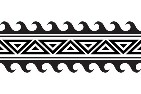 Maori Polynesian Tattoo Bracelet Tribal Sleeve Seamless Pattern Vector