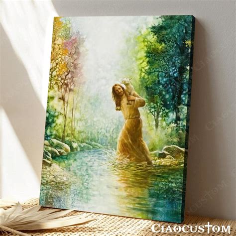 Lamb And Jesus Jesus Canvas Painting Jesus Canvas Art Jesus Post