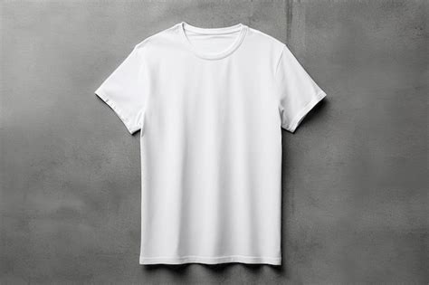 Premium Photo | A white t - shirt with a white t - shirt hanging on a wall.