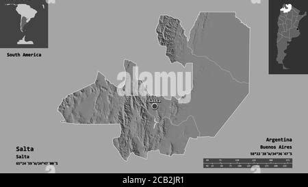 Forma De Salta Provincia Argentina Con Su Capital Aislada Sobre Fondo