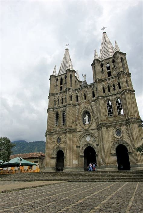 Church and Main Square in Colonial City El Jardin, Colombia Stock Photo ...