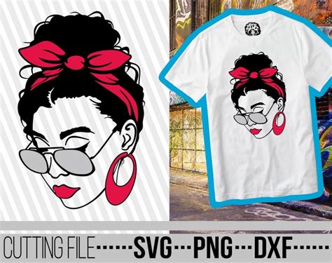 Amazing Woman In Messy Bun Svg Woman In Glasses Svg Melanin High Bun