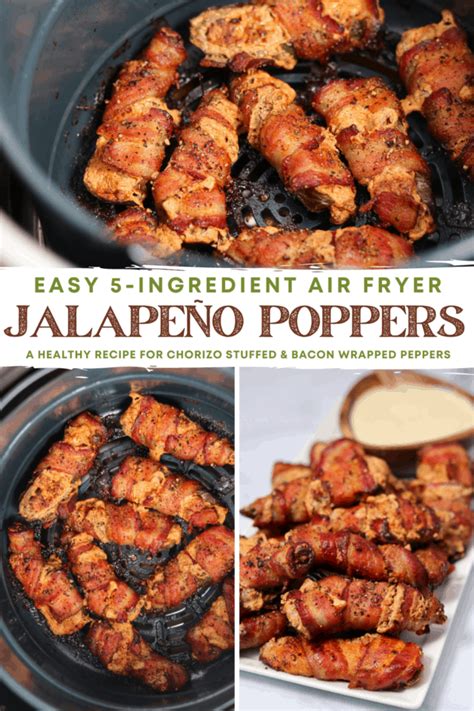 Bacon Wrapped Air Fryer Jalapeño Poppers Kinda Healthy Recipes