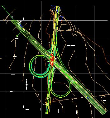 Intercambio Vial En AutoCAD Librería CAD