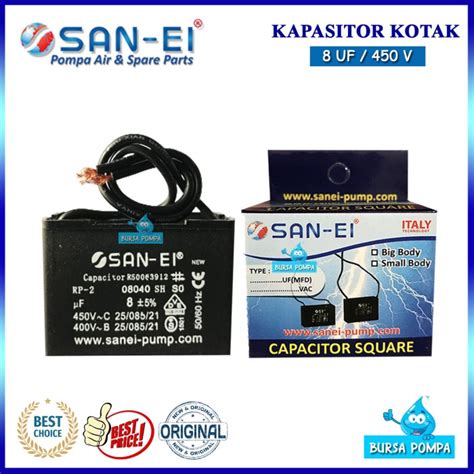 Jual Kapasitor Capasitor SAN EI 8 UF Mikro 450V Kondensor Kotak