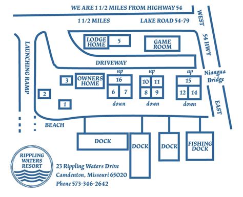 Rippling Waters Resort in Camdenton, Missouri - Property Map